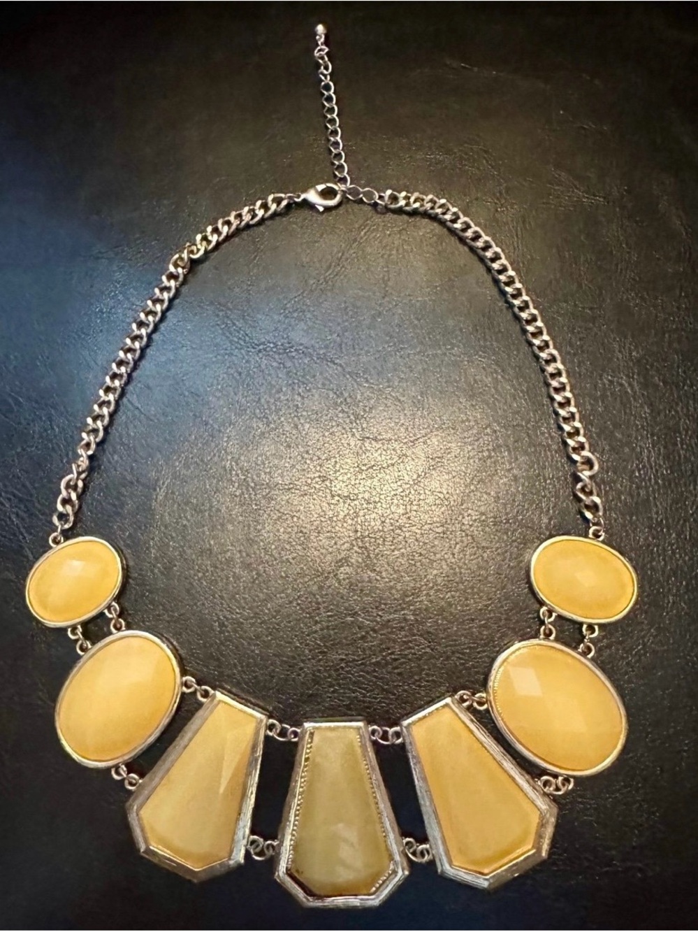 Statement Yellow Resin Geometric Necklace - Women Jewelry